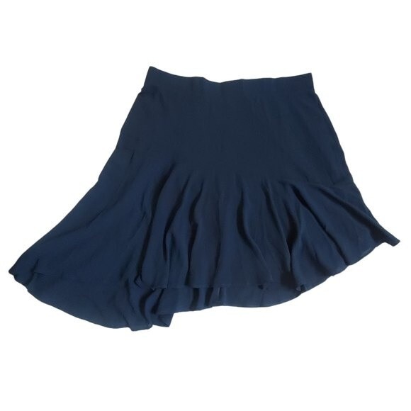 Torrid Navy Blue Crepe Asymmetrical Flounce Hem Skirt Vanity Size 2 - Picture 1 of 16